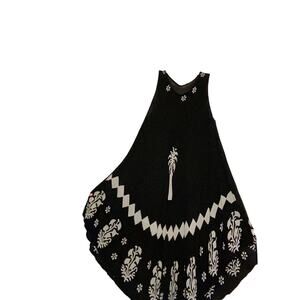 Pre-Owned Black & White Cover-Up Tie Dye Sun Dress Size OS